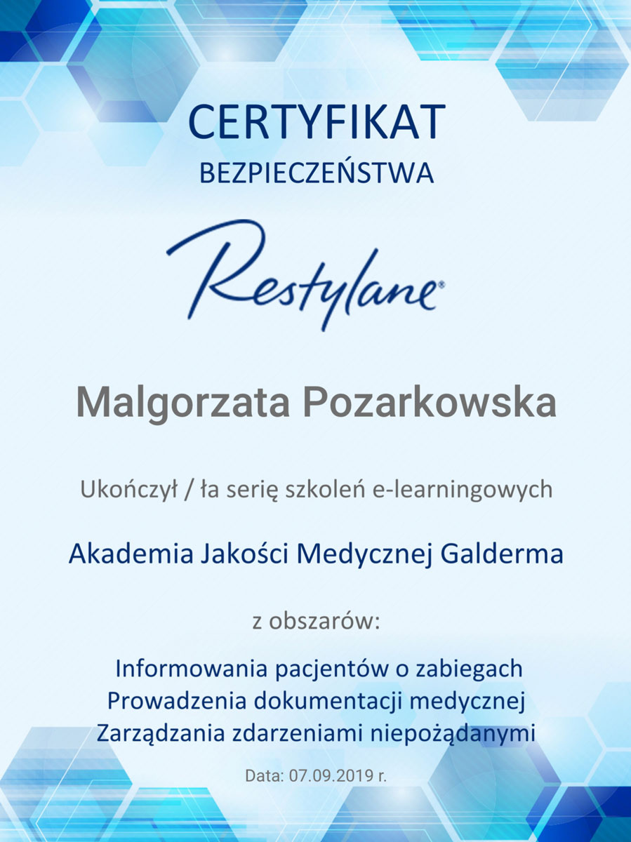 certyfikat ukończenia szkolenia